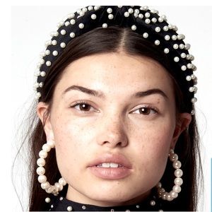 Lele Sadoughi Pearl Stardust Hoop Earring